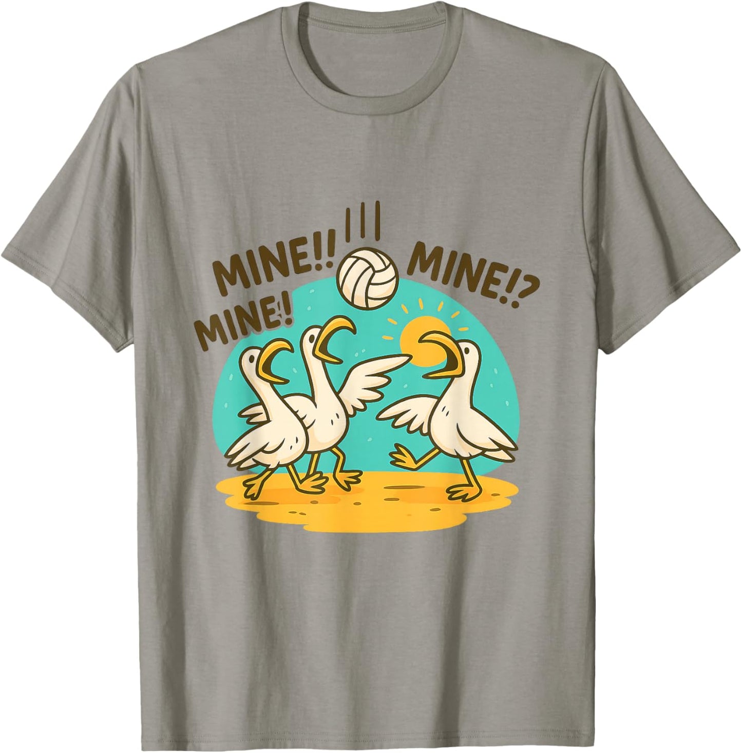 Funny Bird Playing Volleyball T-Shirt - T-Shirt | Sand