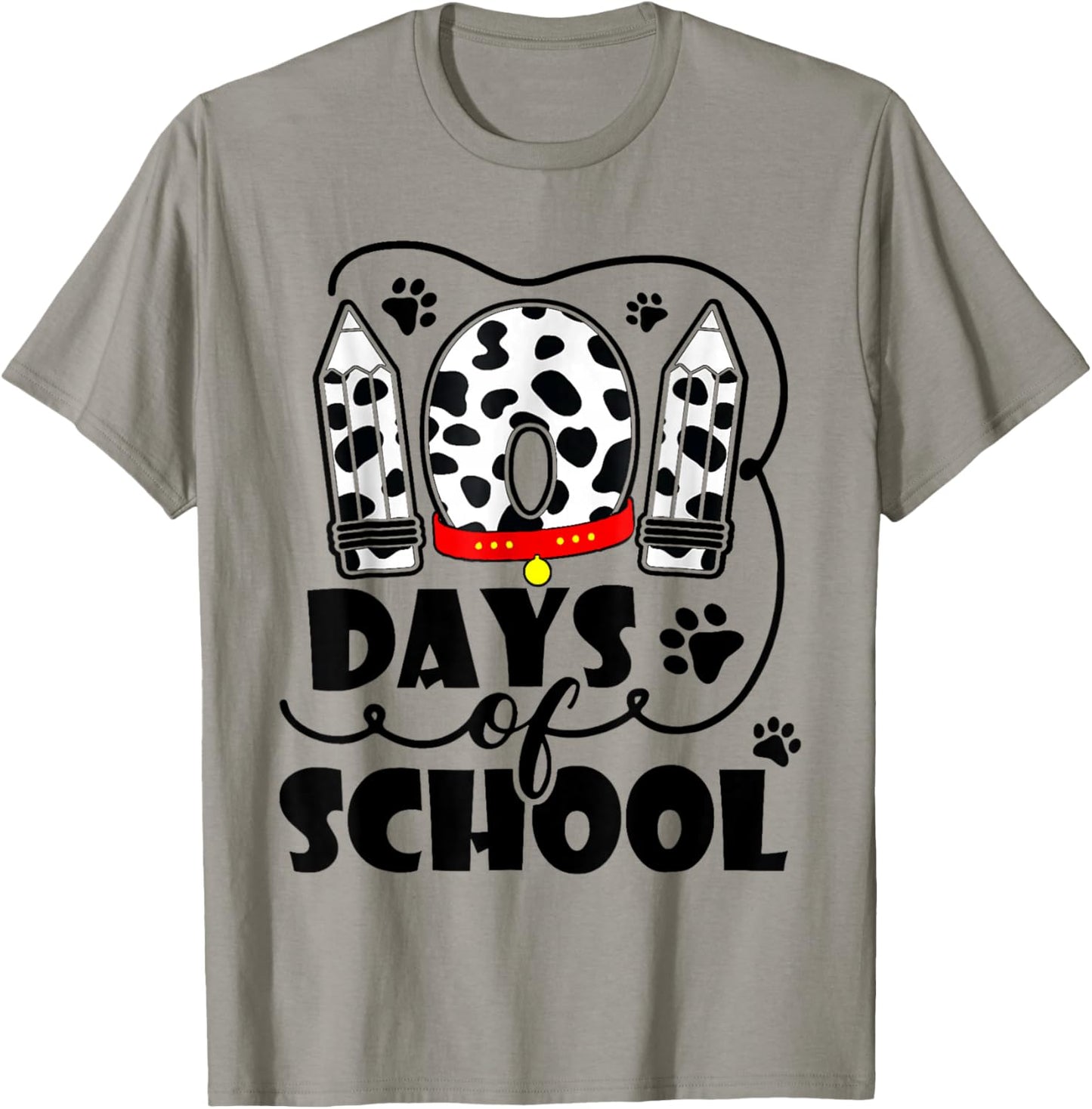 Cute Dog Happy 101 Days School Teacher Student 100 Days T-Shirt - T-Shirt | Sand