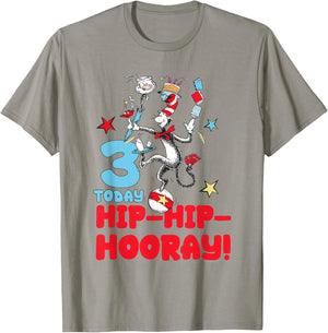Dr. Seuss Cat in The Hat 3 Birthday Officially Licensed T-Shirt - T-Shirt | Sand