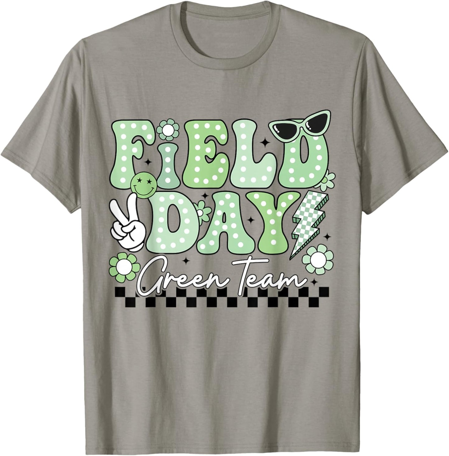 Field Day Green Team Funny for Teacher Kids Field Day Games T-Shirt - T-Shirt | Sand