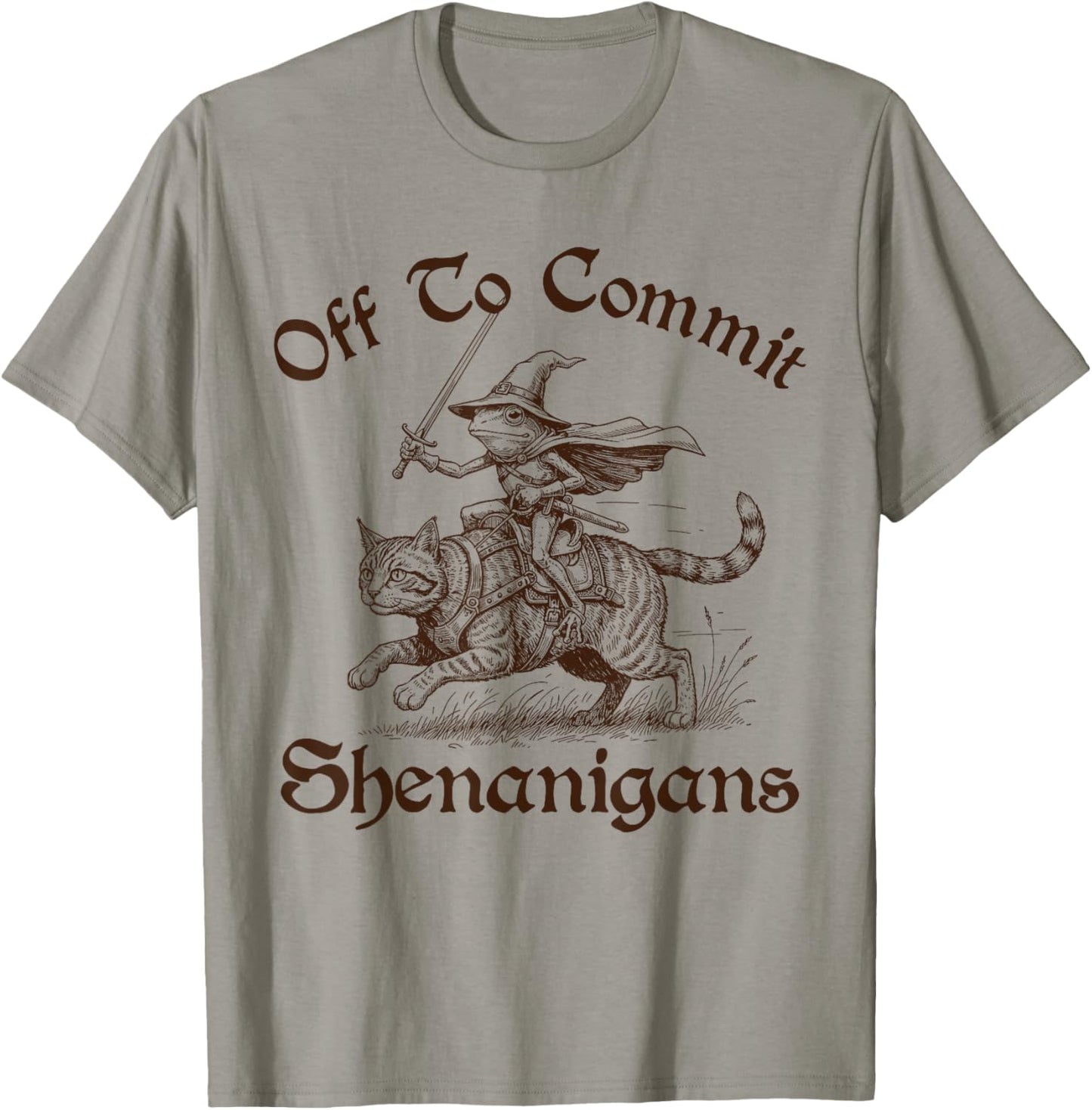 St. Patrick’s Day Medieval Frog Off to Commit Shenanigans T-Shirt - T-Shirt | Sand