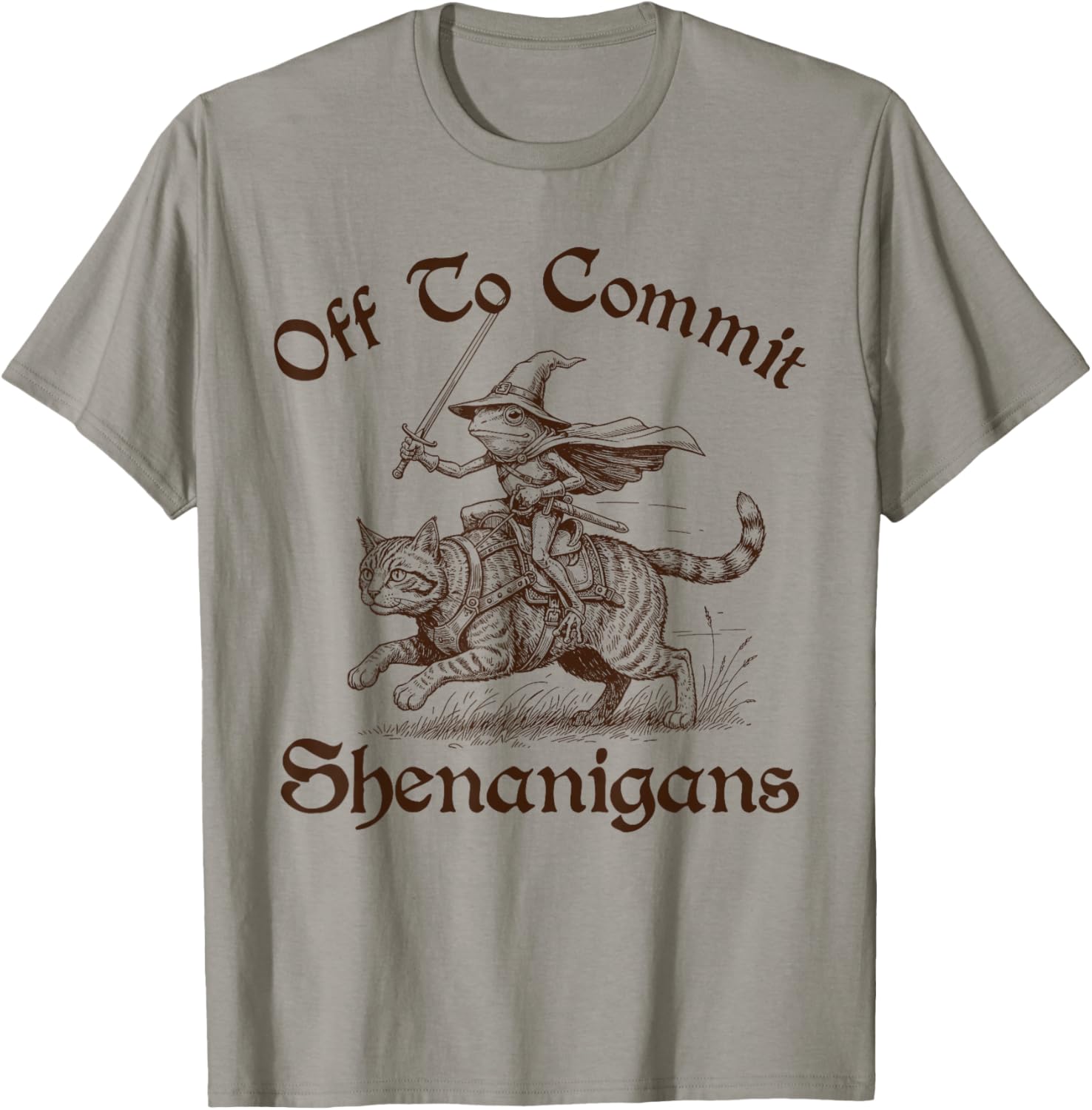 St. Patrick’s Day Medieval Frog Off to Commit Shenanigans T-Shirt - T-Shirt | Sand