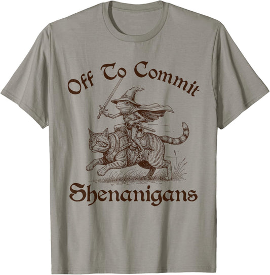 St. Patrick’s Day Medieval Frog Off to Commit Shenanigans T-Shirt - T-Shirt | Sand