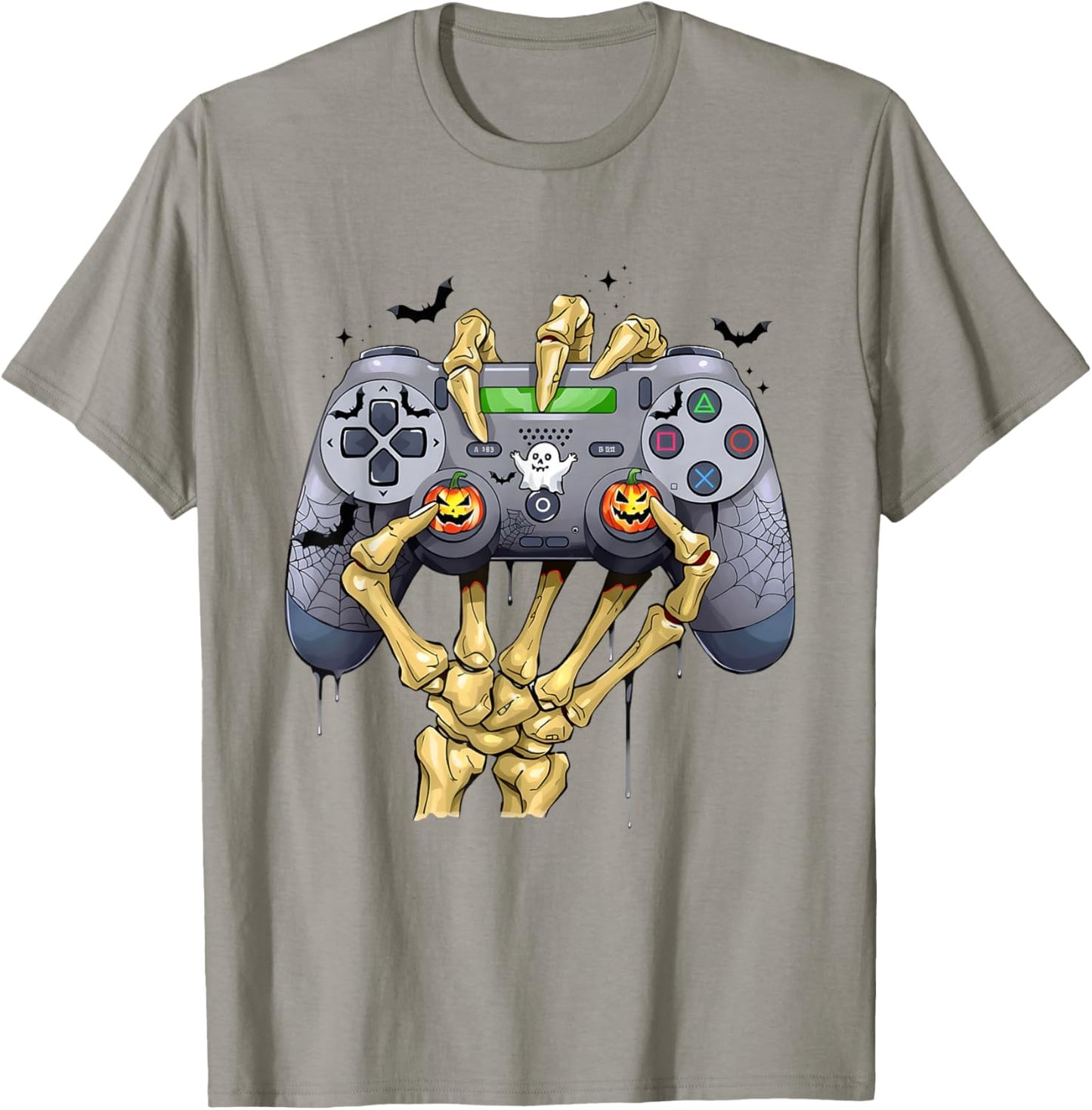 Halloween Skeleton Zombie Gaming Controllers Mummy Boys Kids T-Shirt - T-Shirt | Sand