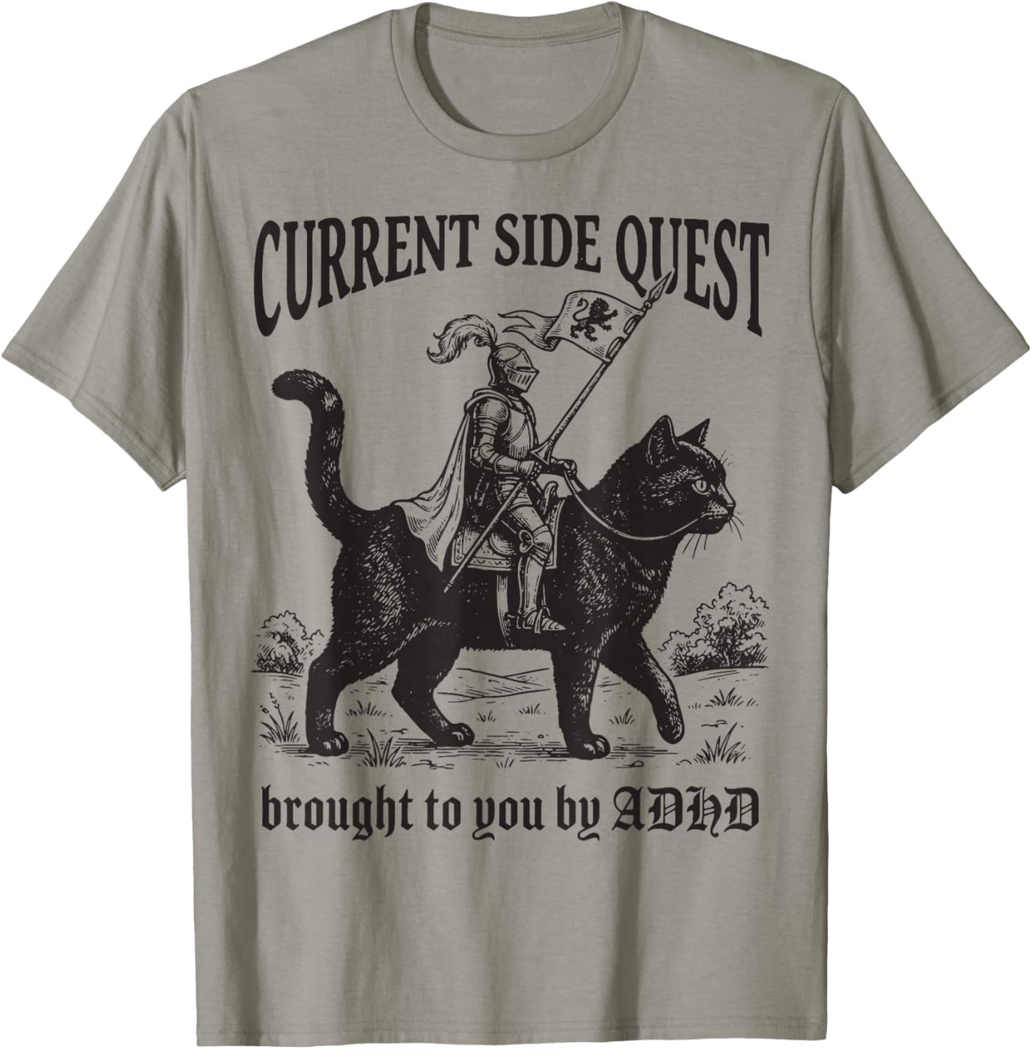 Current Side Quest Brought to You by ADHD T-Shirt - T-Shirt | Sand