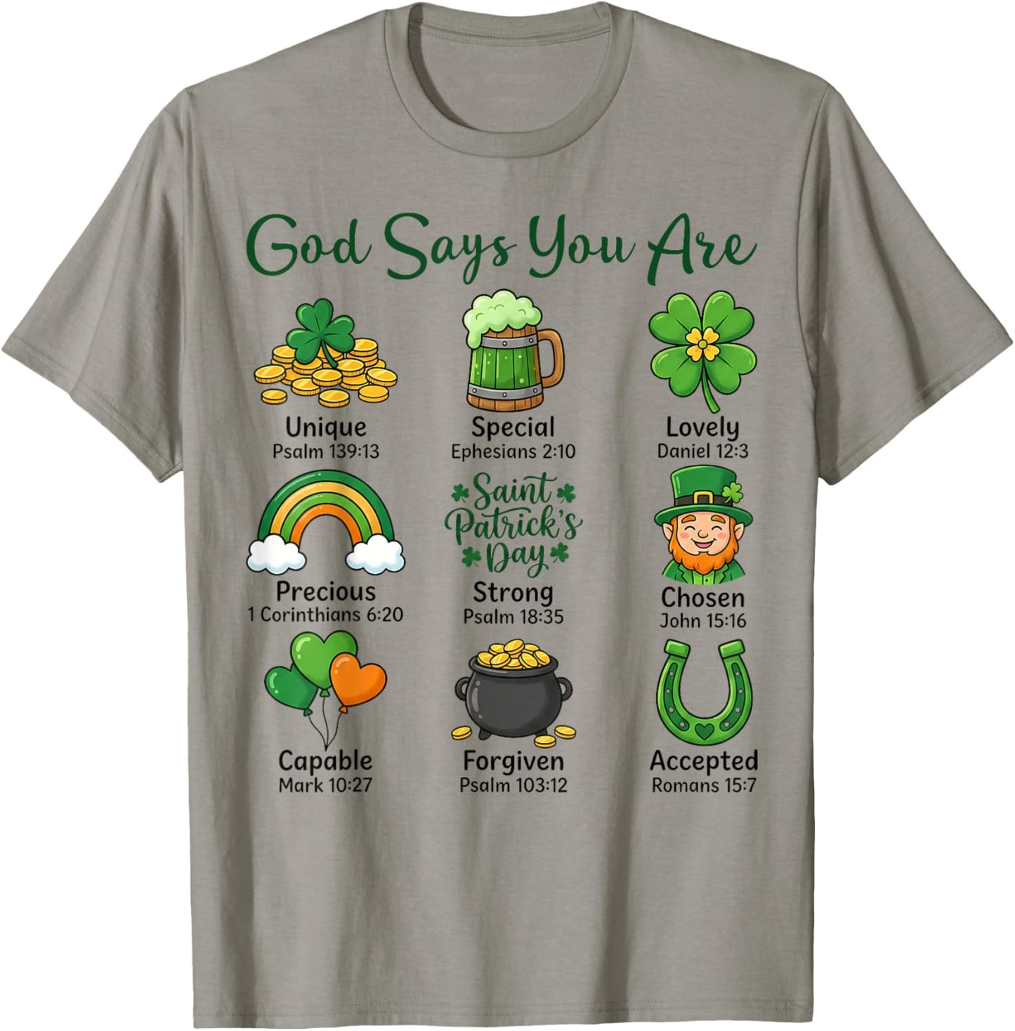 St. Patrick's Day Christian Faith Religious God Says You're T-Shirt - T-Shirt | Sand