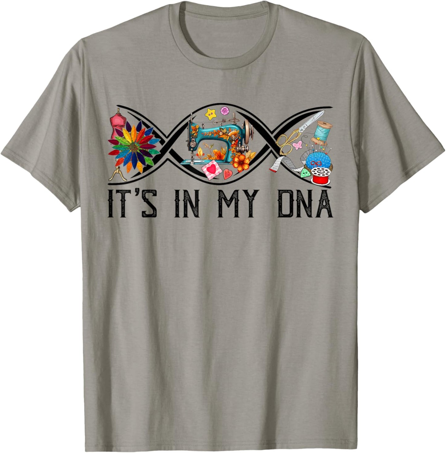 Funny Sewing Quilter Sewer DNA Quilting Hobby Crafter Gifts T-Shirt - T-Shirt | Sand