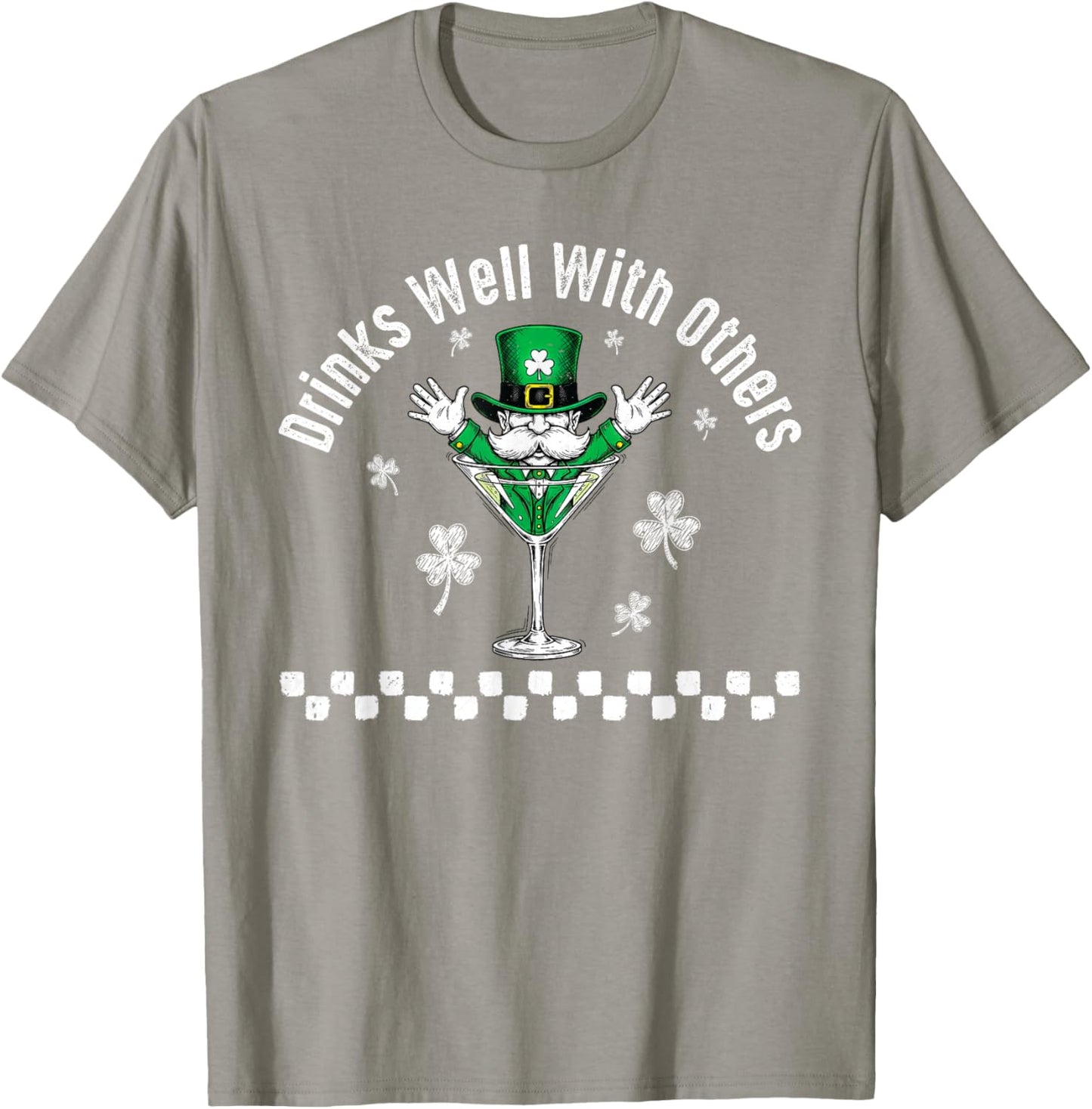 Drinks Well with Others Funny St Patrick’s Day Party Adults T-Shirt - T-Shirt | Sand