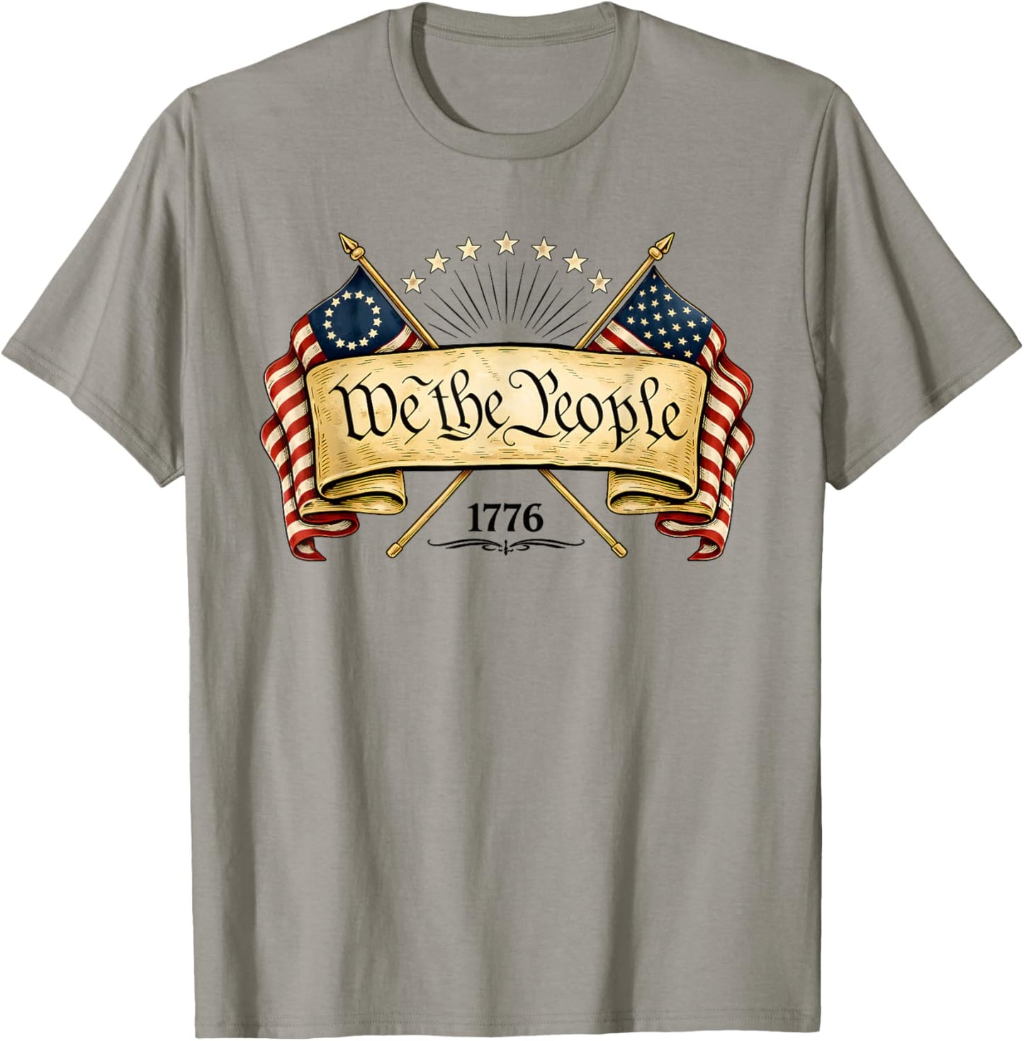 Patriotic Betsy Ross Flag 1776 2026 We The People T-Shirt - T-Shirt | Sand