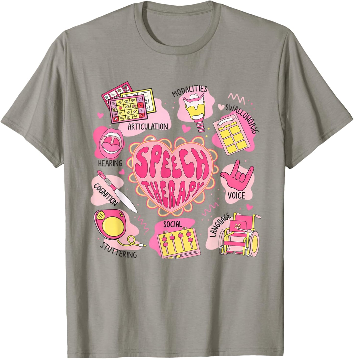 Speech Therapy Valentines Shirt SLP Articulation Language T-Shirt - T-Shirt | Sand