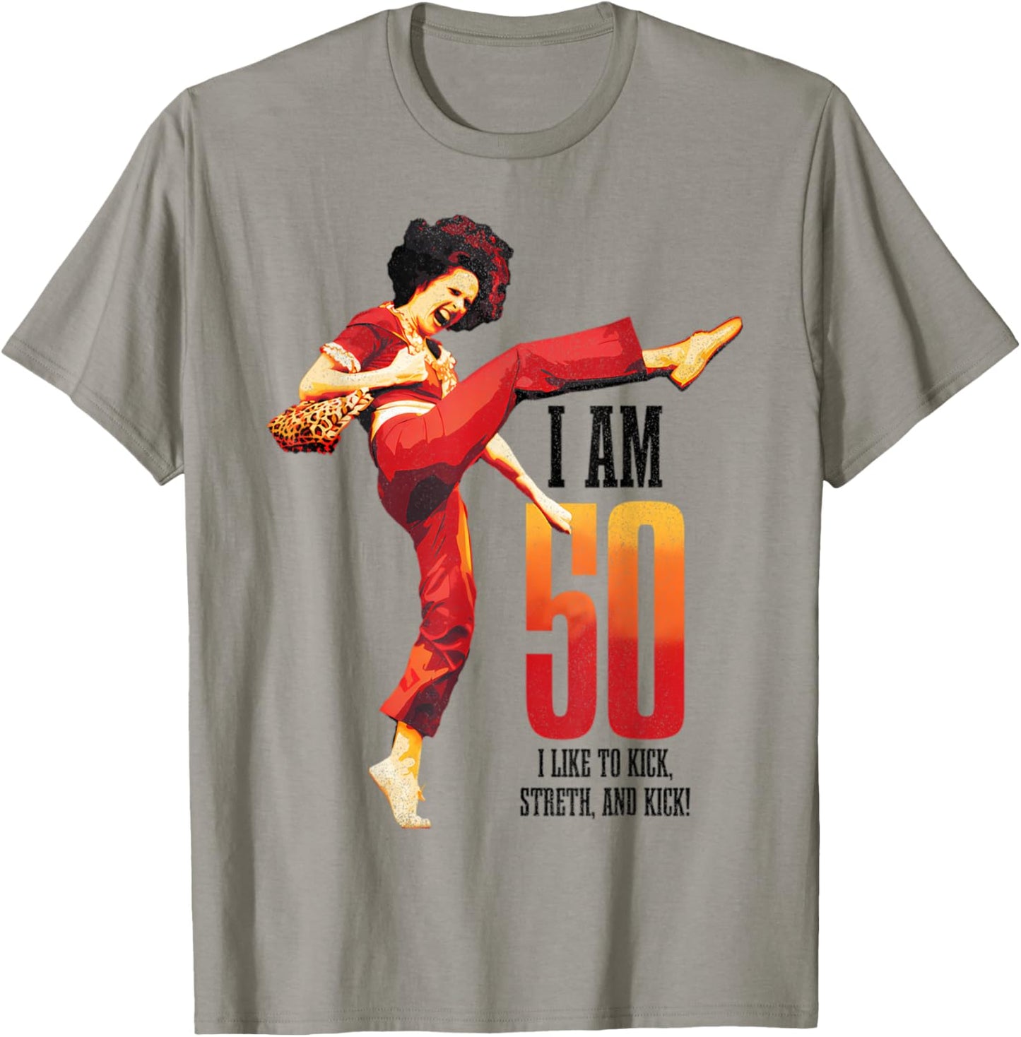 Funny I Like to Kick, I'm 50, Retro 50th Birthday Men Women T-Shirt - T-Shirt | Sand