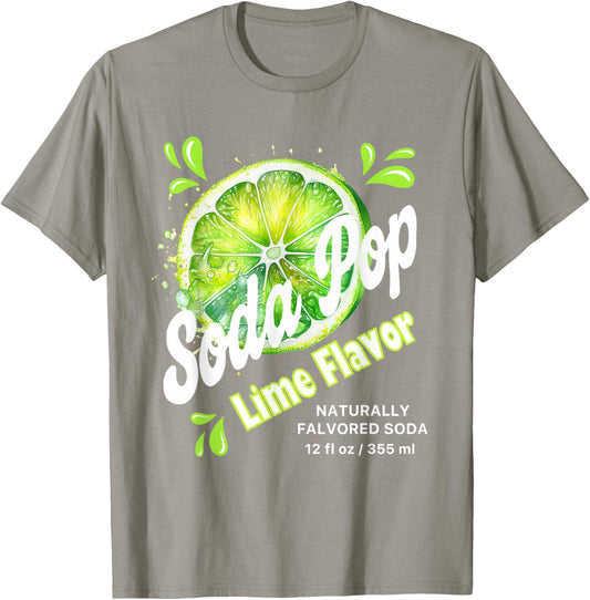 Lime Flavor Soda Pop Costume for Adults and Kids Halloween T-Shirt - T-Shirt | Sand