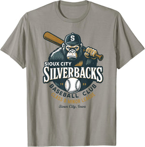 Sioux City Silverbacks Retro Minor League Baseball T-Shirt - T-Shirt | Sand