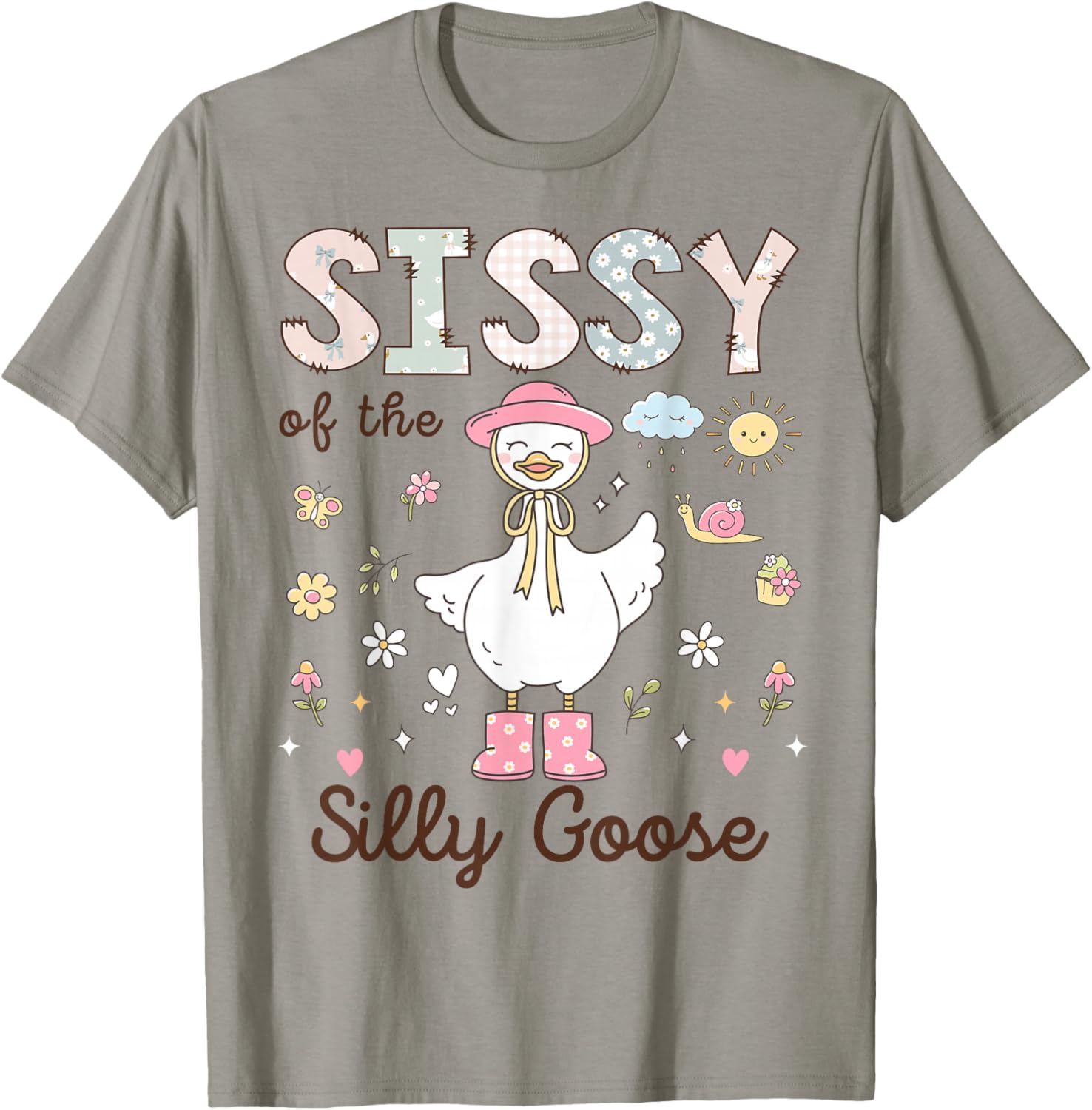 Sissy of The Silly Goose First Birthday Girl Family T-Shirt - T-Shirt | Sand