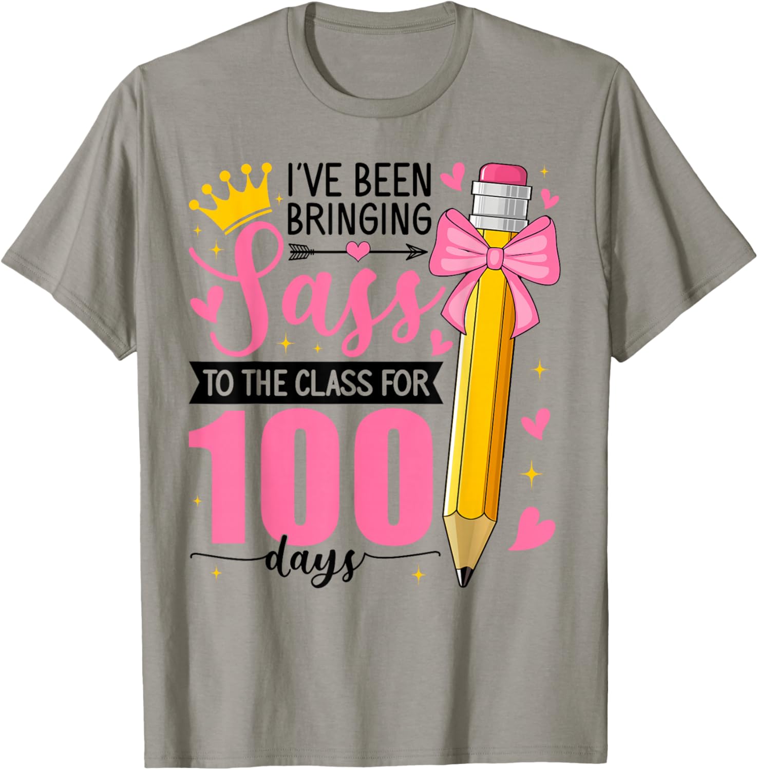 Bringing Sass to The Class for 100 Days of School Bow Girls T-Shirt - T-Shirt | Sand
