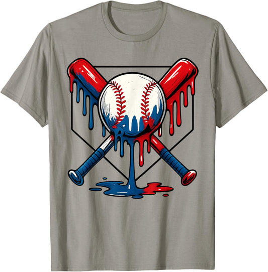 Baseball Drip Team for Boys Ice Cream Cool T-Shirt - T-Shirt | Sand