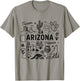 Arizona USA State Symbols Vintage Souvenir Cute Doodle T-Shirt - T-Shirt | Sand