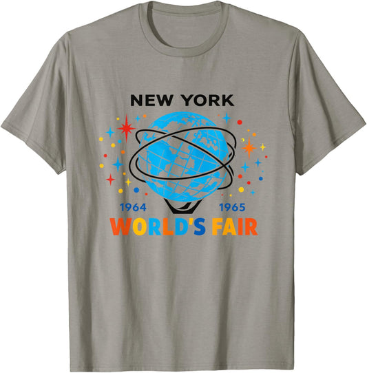 Vintage 1964 Worlds Fair Retro Travel Poster Old Schools NYC T-Shirt - T-Shirt | Sand