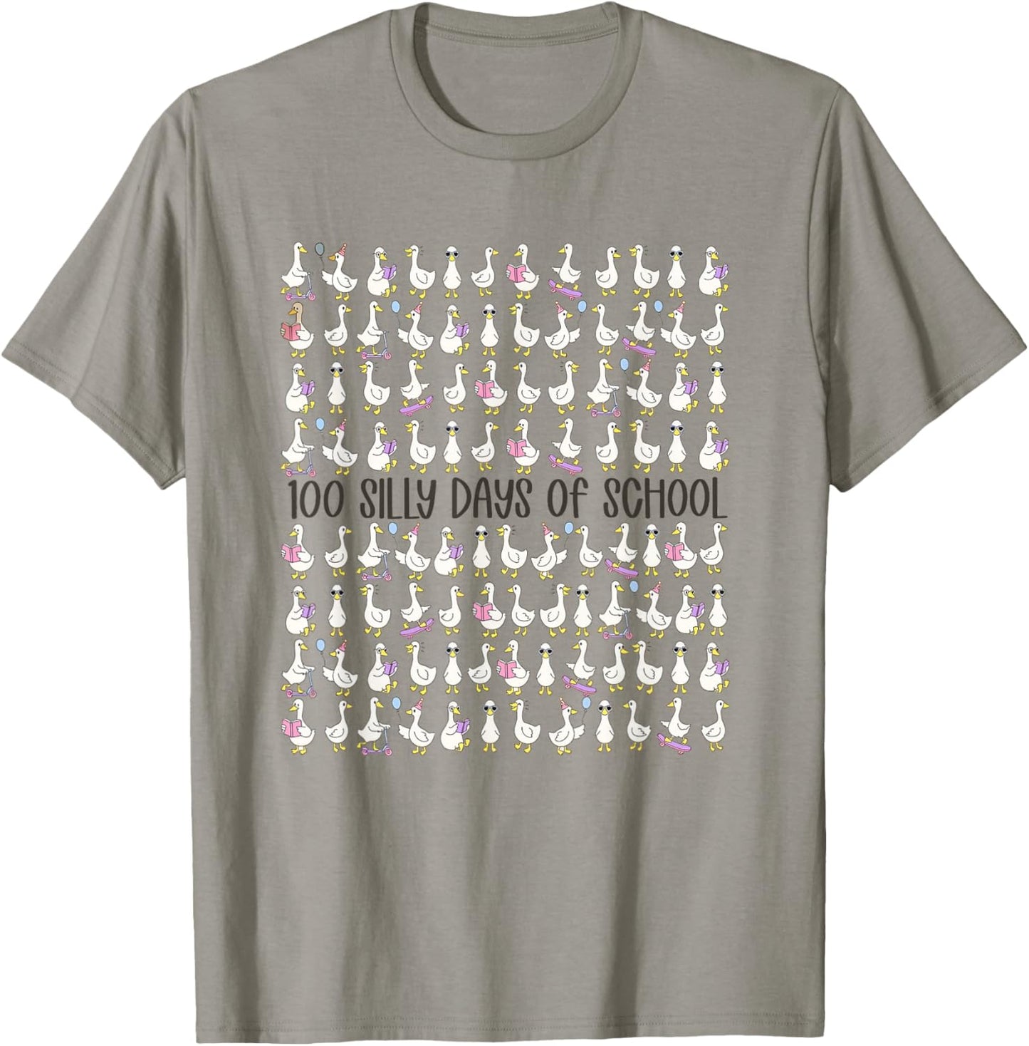 100 Days of Silly Gooses Funny Teacher 100th Day of School T-Shirt - T-Shirt | Sand