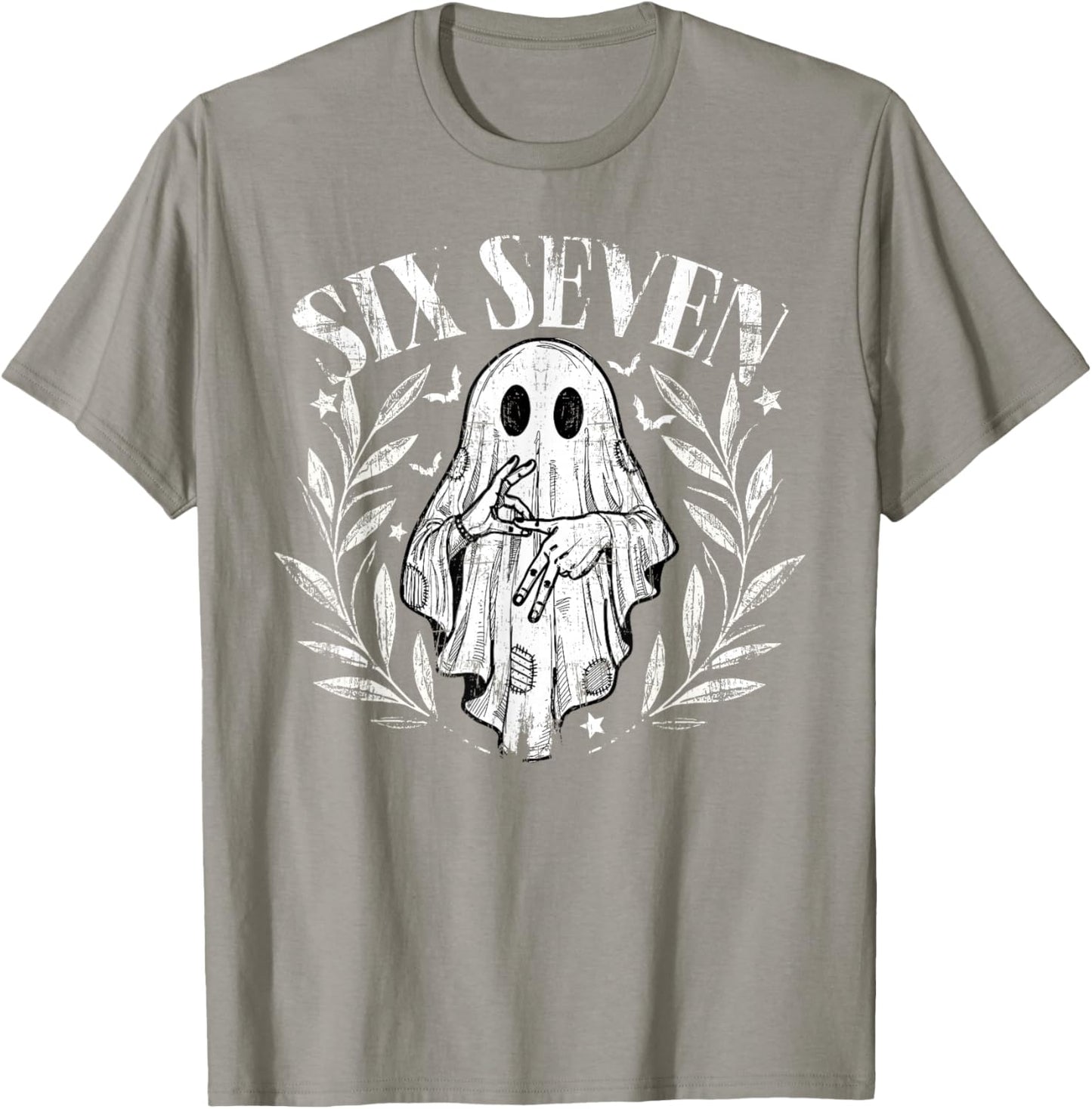 Fun Six Seven Meme 6 7 Halloween Ghost Costume T-Shirt - T-Shirt | Sand