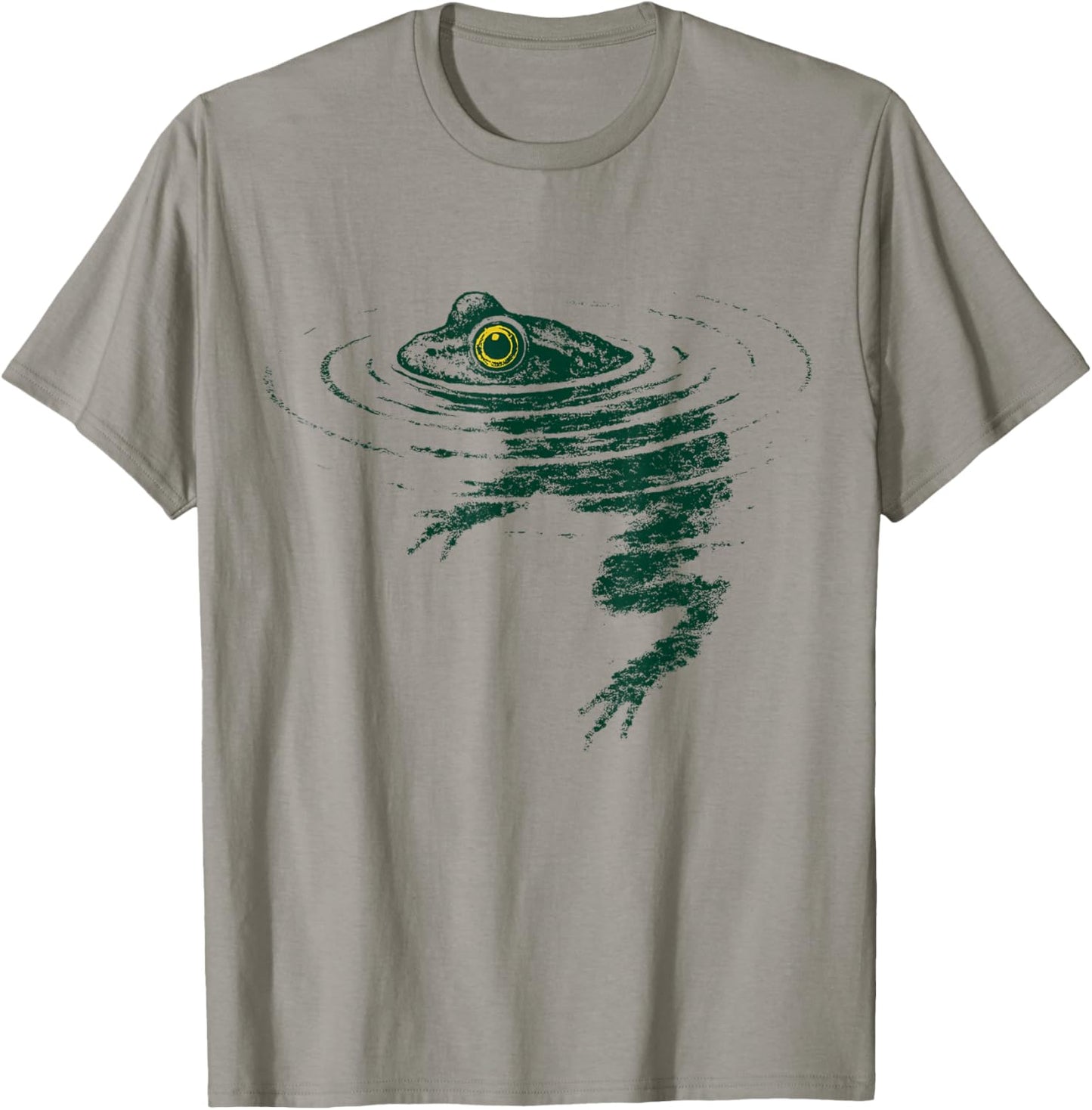 Frog Swimming Funny Animal Graphic T-Shirt - T-Shirt | Sand