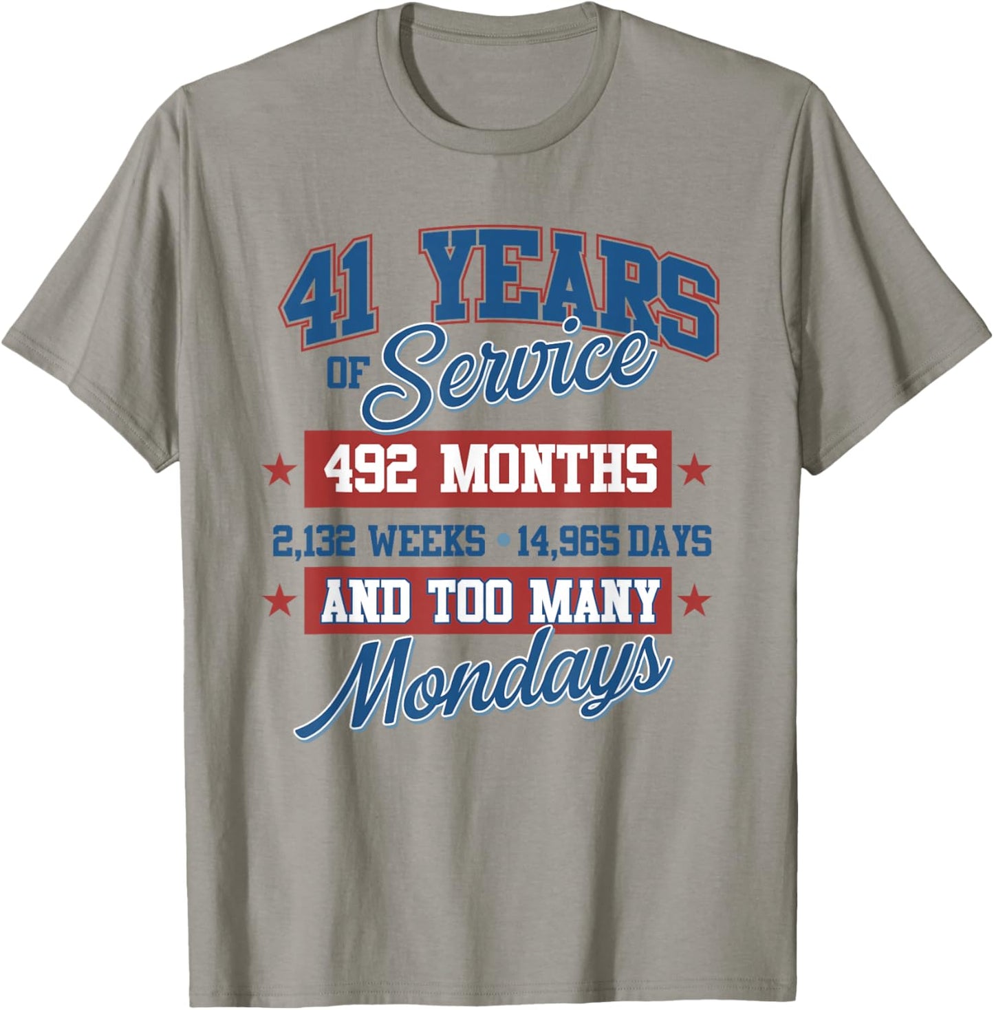 41 Year Retirement Present for 41 Years of Service T-Shirt - T-Shirt | Sand
