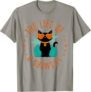 Funny Cat Era Life of Showcat Cat Lovers Men Women Kids T-Shirt - T-Shirt | Sand