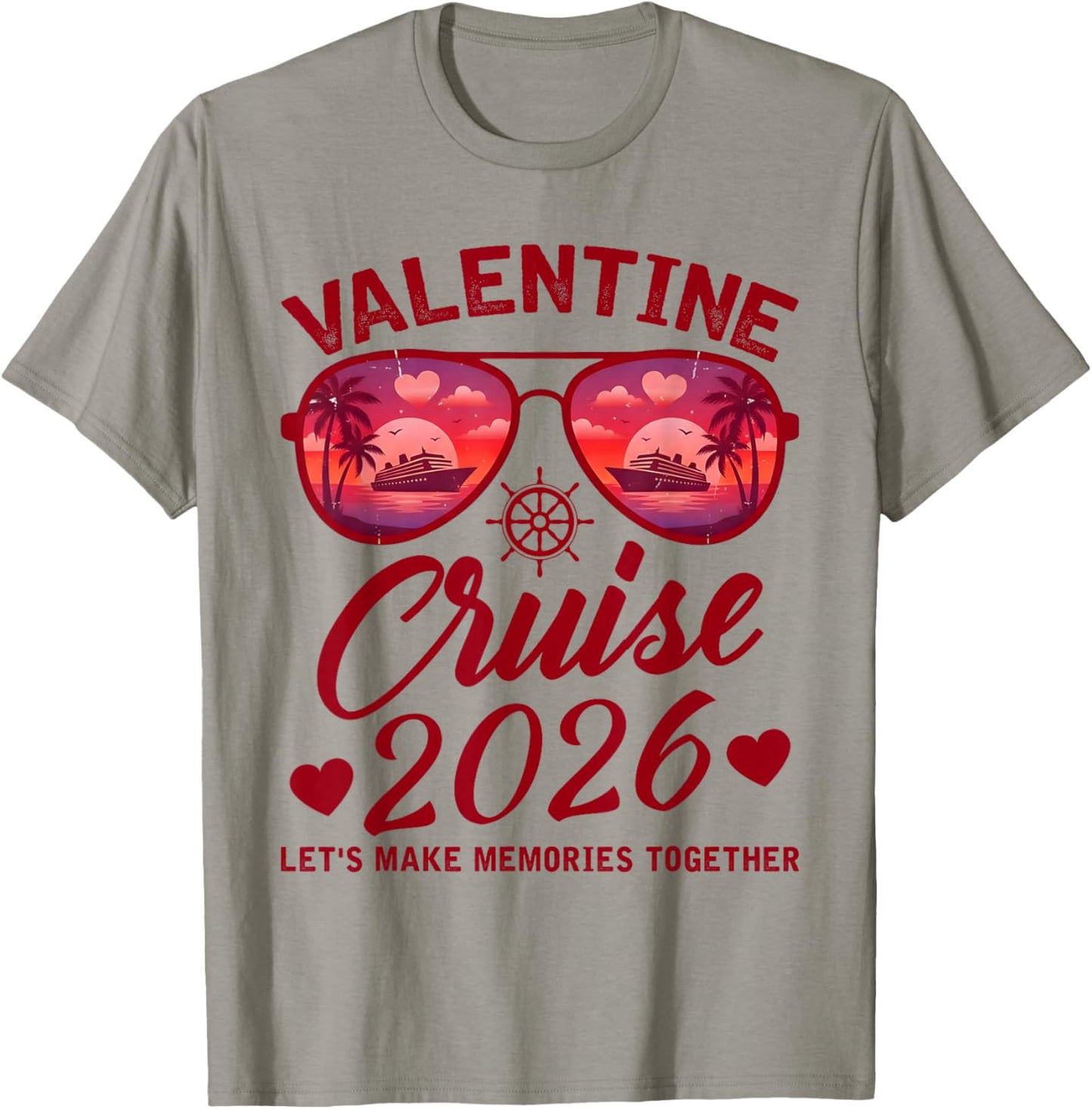 Valentine Cruise 2026 Funny for Couples Matching Holiday T-Shirt - T-Shirt | Sand