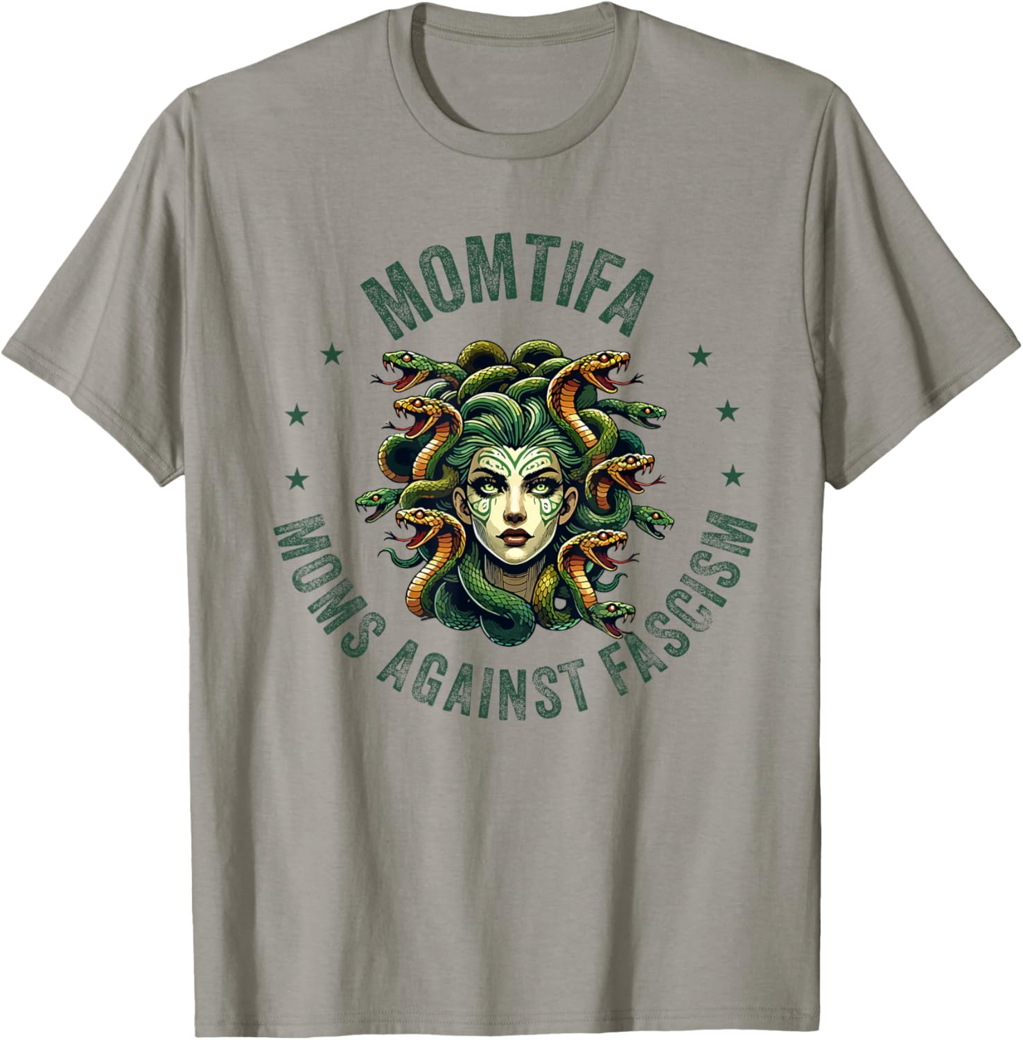 Momtifa Moms Against Fascism Protest Medusa Feminist Mother T-Shirt - T-Shirt | Sand