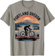 Portland Oregon Scenic Bike Adventure Sunset T-Shirt - T-Shirt | Sand