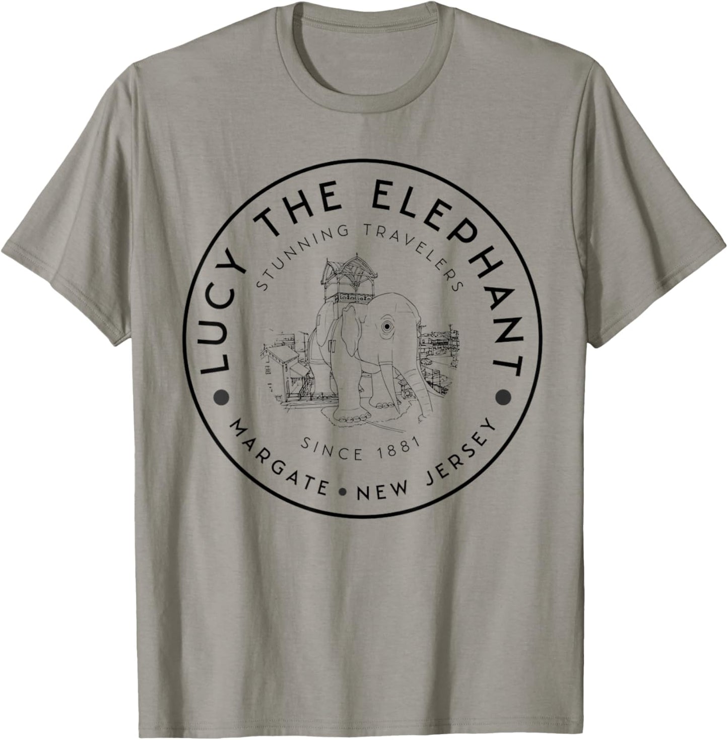 Lucy The Elephant – Margate NJ Landmark - Roadside T-Shirt - T-Shirt | Sand