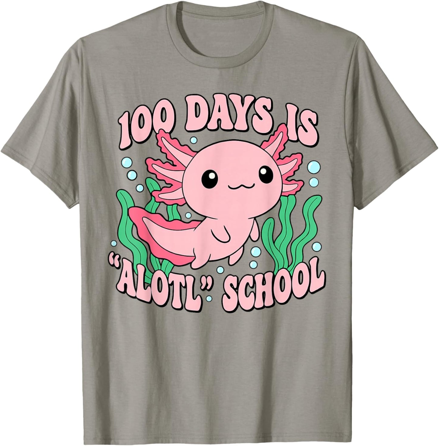 Axolotl 100 Days of School Shirt Girls 100th Day of School T-Shirt - T-Shirt | Sand