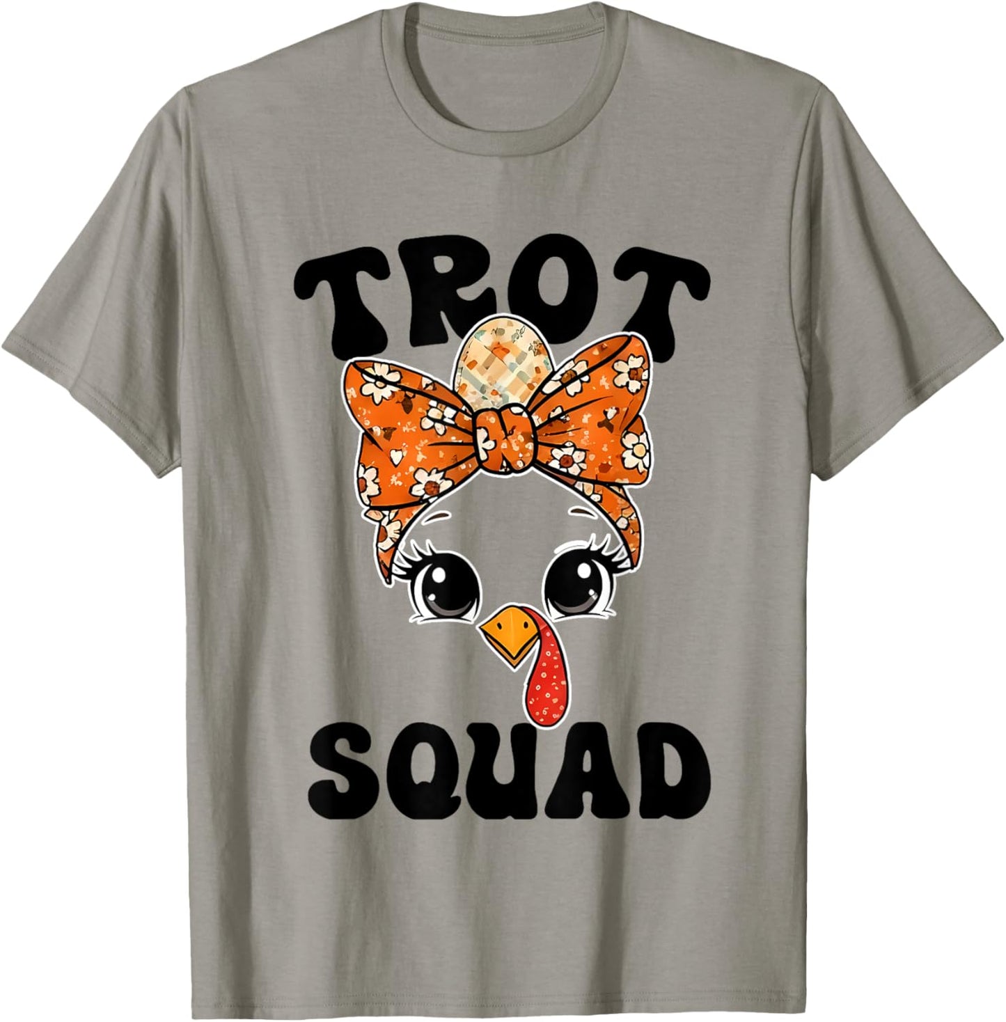 Thanksgiving Turkey Running Trot Squad Design T-Shirt - T-Shirt | Sand
