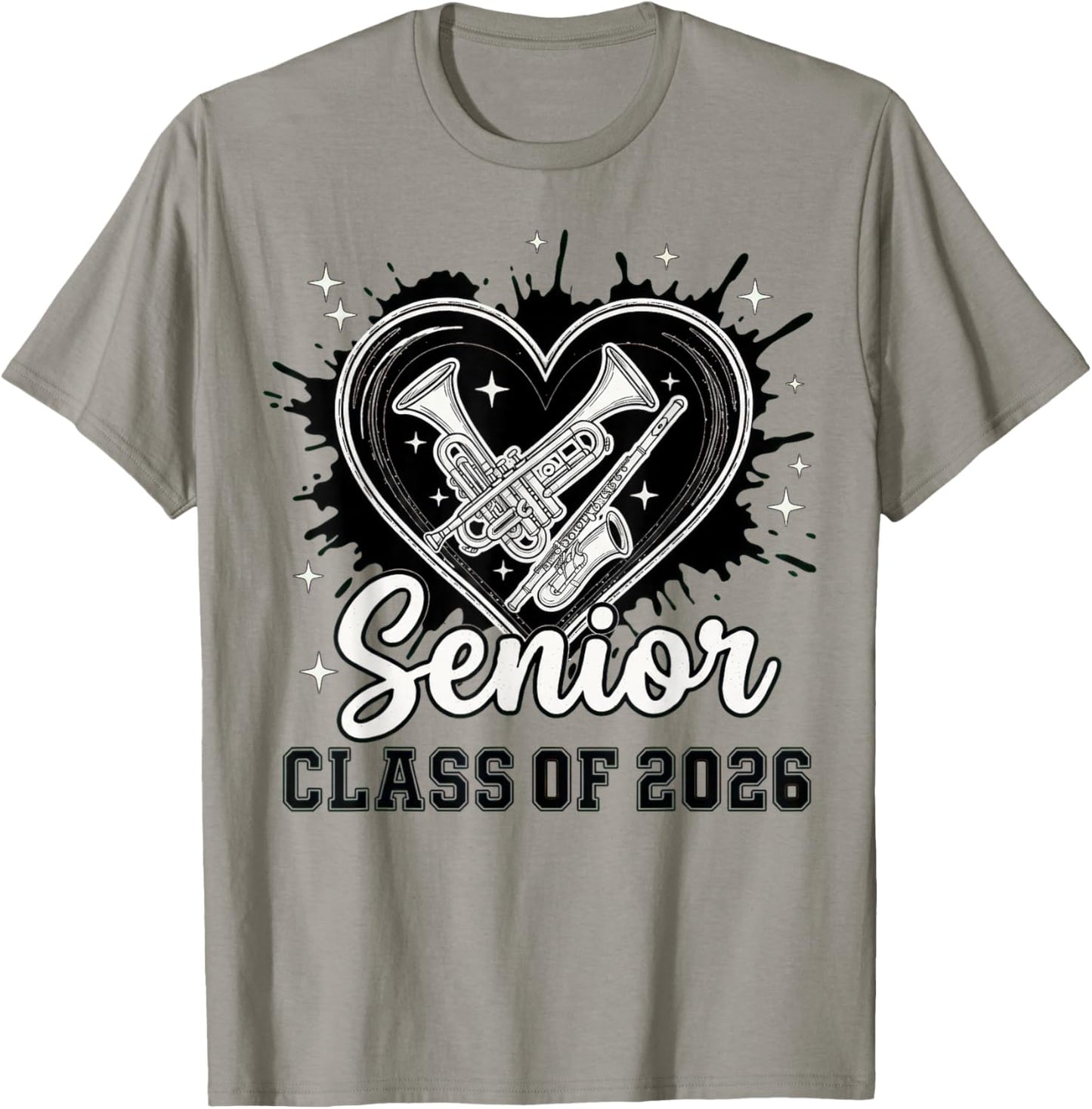Senior Class of 2026 Concert Band Musician Graduation Heart T-Shirt - T-Shirt | Sand