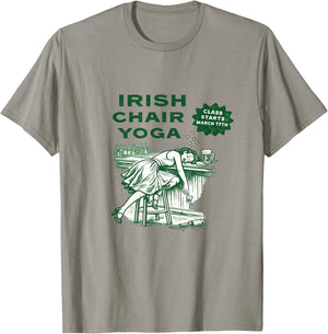 Irish Chair Yoga Funny St Patricks Day Drinking T-Shirt - T-Shirt | Sand