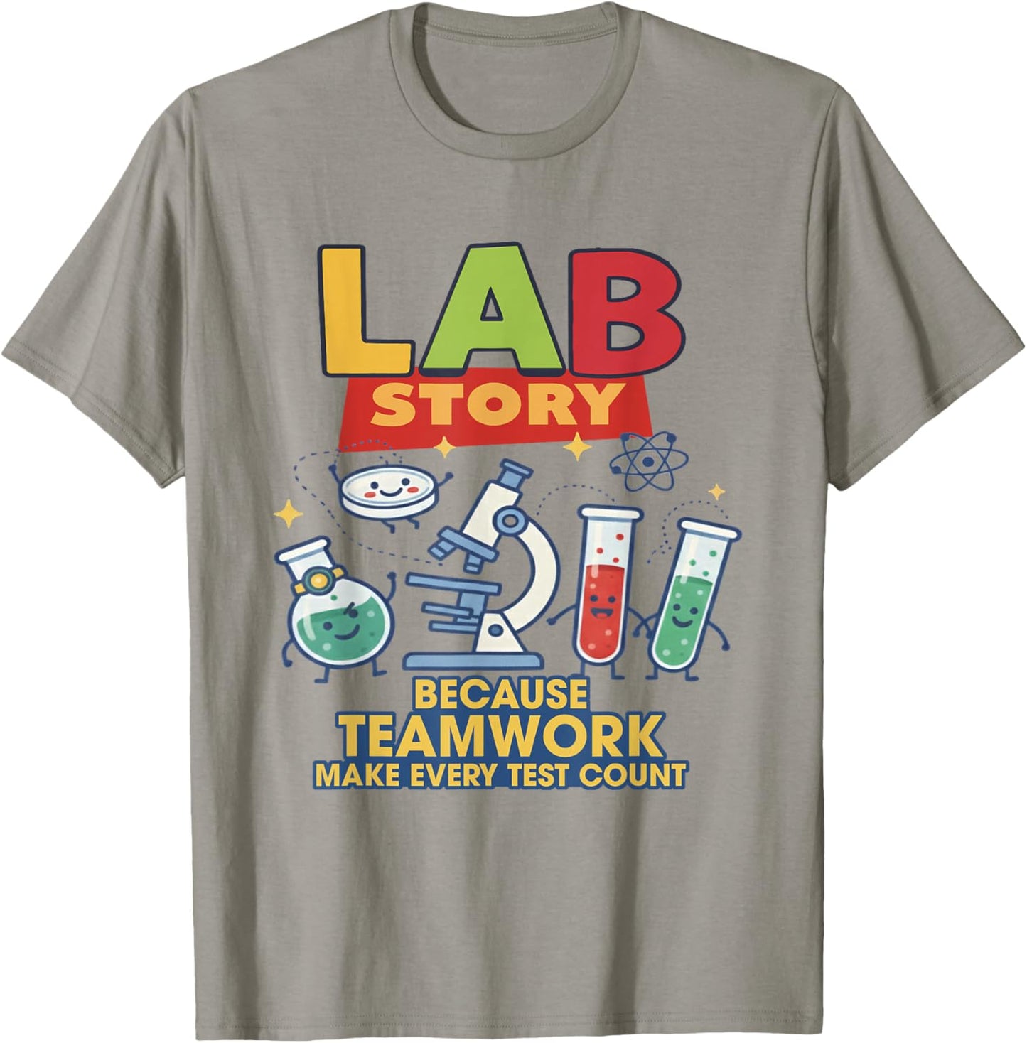 Lab Story Teamwork Science Medical Laboratory Scientist MLS T-Shirt - T-Shirt | Sand