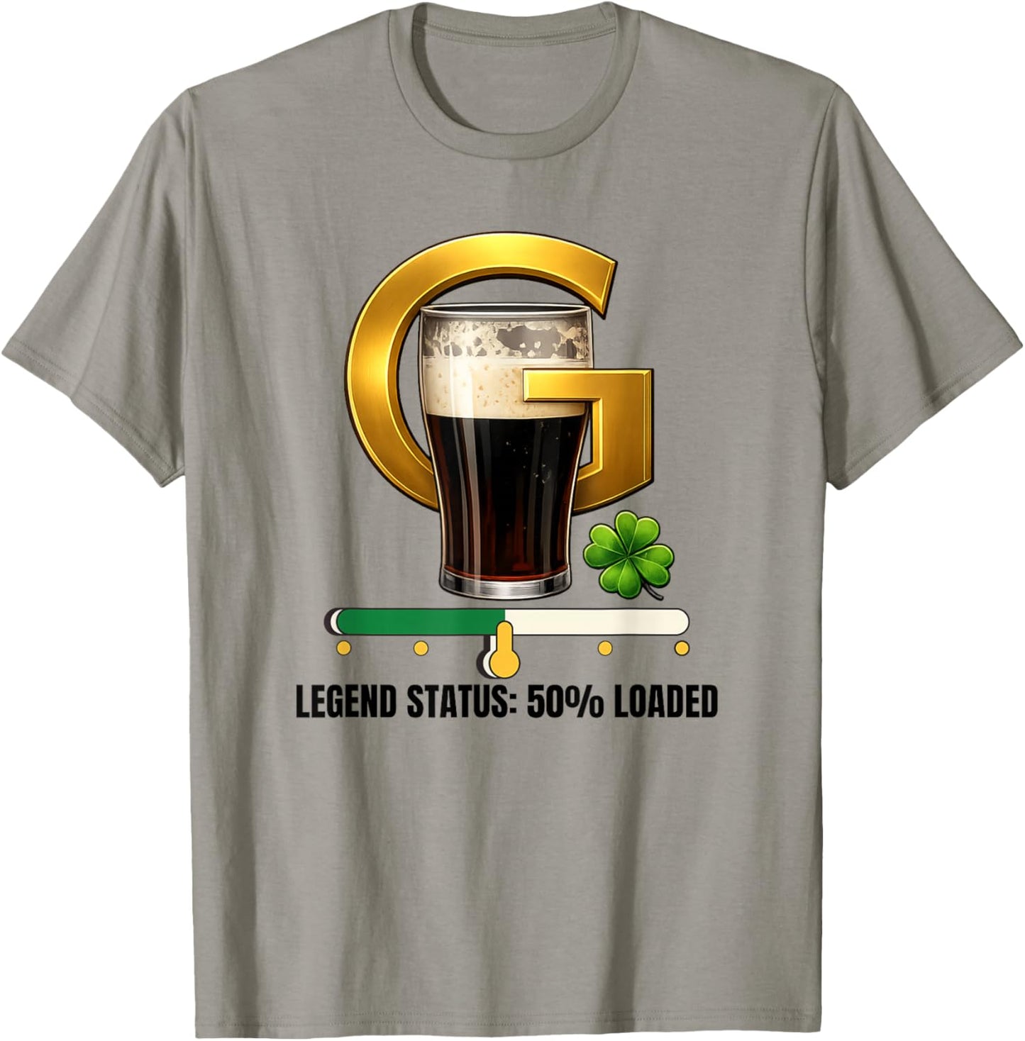 Split The G Legend Status 50% Loaded St Paddy's Day Shamrock T-Shirt - T-Shirt | Sand