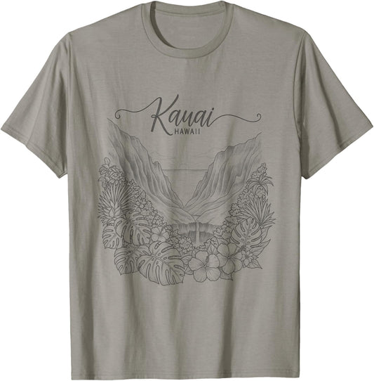 Kauai Hawaii Sketch Hawaiian Design T-Shirt - T-Shirt | Sand