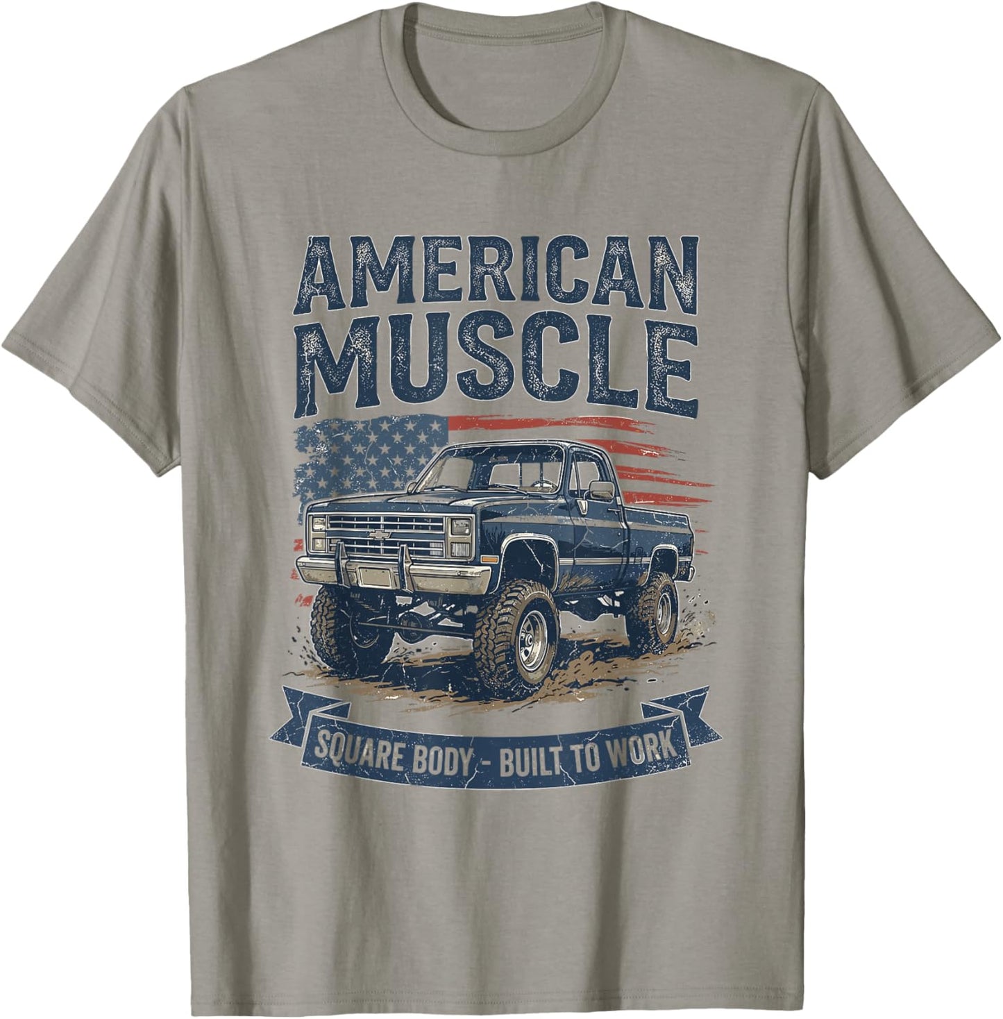 American Muscle Square Body Built to Work T-Shirt - T-Shirt | Sand