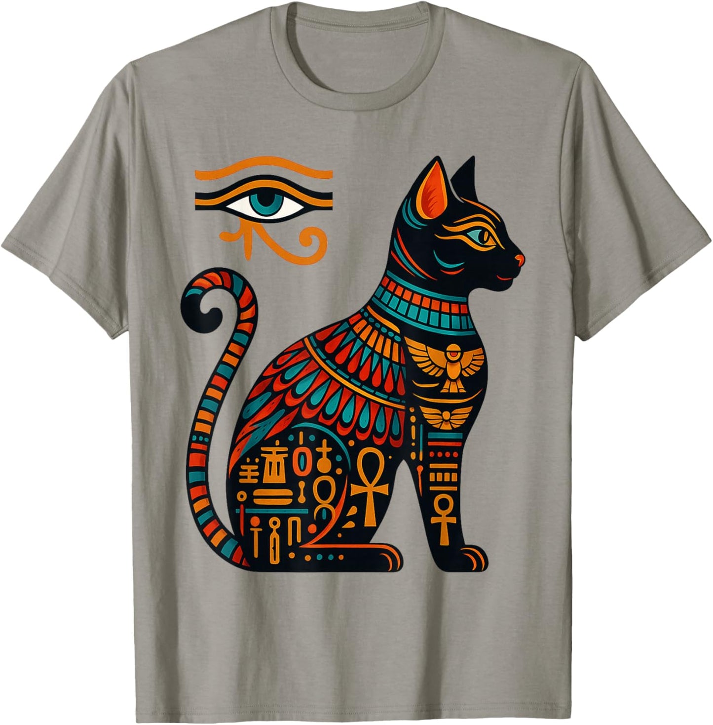 Bastet Goddess Cat Egyptian Eye of Horus Egypt Mythology T-Shirt - T-Shirt | Sand