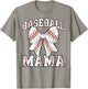 Baseball Mama Sports Mom Leopard Baseball Bow Girls Women T-Shirt - T-Shirt | Sand