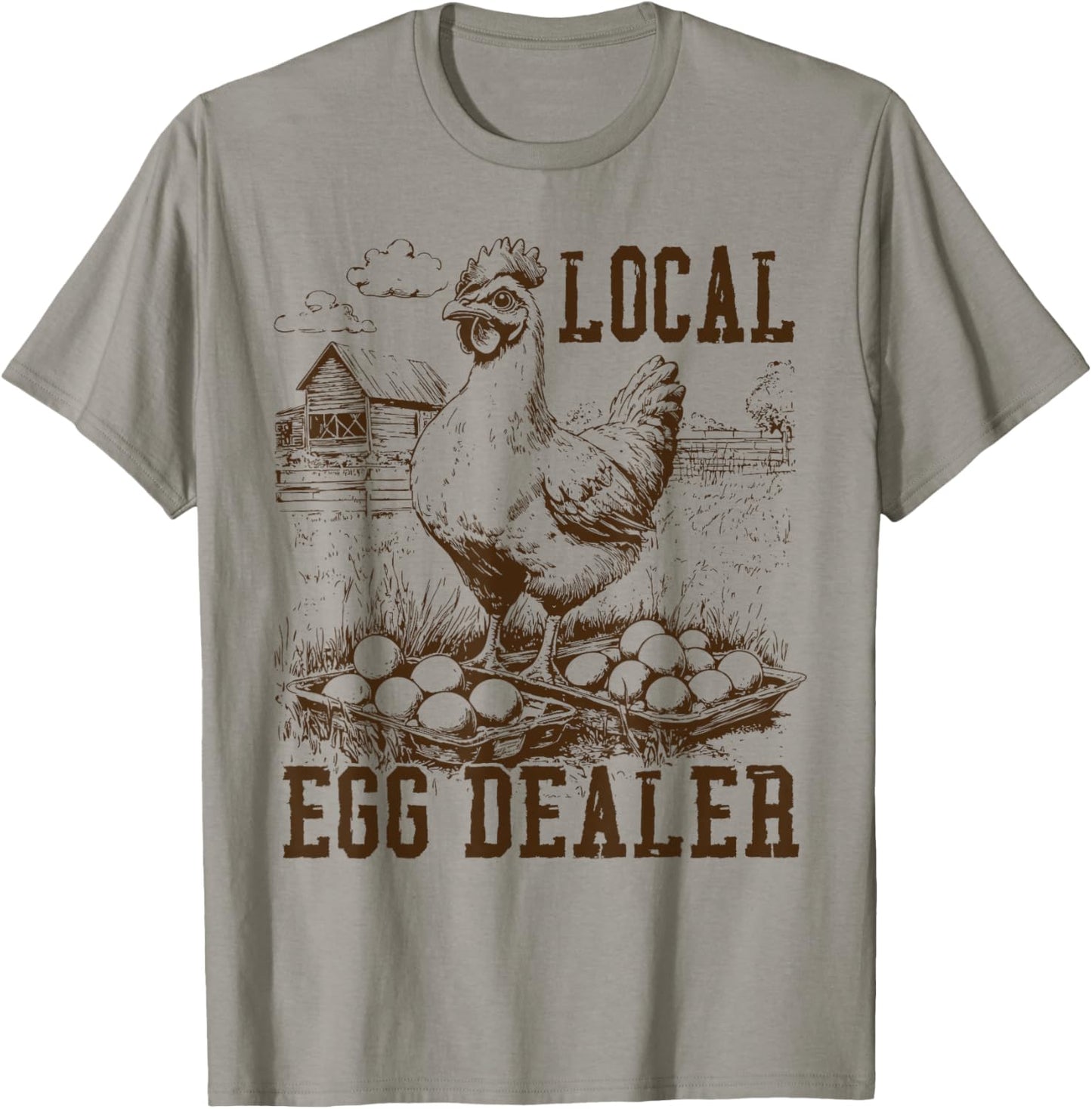 Local Egg Dealer Chicken Lady Lover Easter Retro Trendy T-Shirt - T-Shirt | Sand