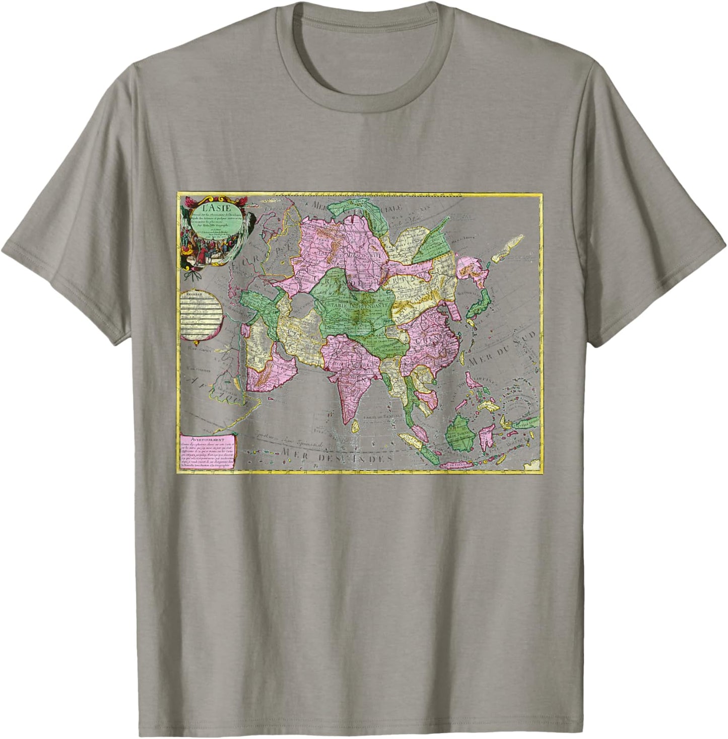 Tartaria Vintage Map T-Shirt - T-Shirt | Sand