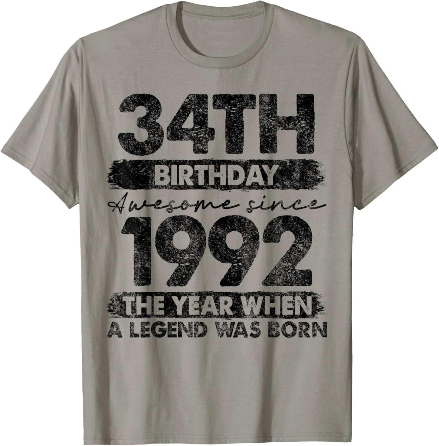 34 Year Old Gifts Vintage 1992 Limited Edition 34th Birthday T-Shirt - T-Shirt | Sand