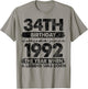 34 Year Old Gifts Vintage 1992 Limited Edition 34th Birthday T-Shirt - T-Shirt | Sand