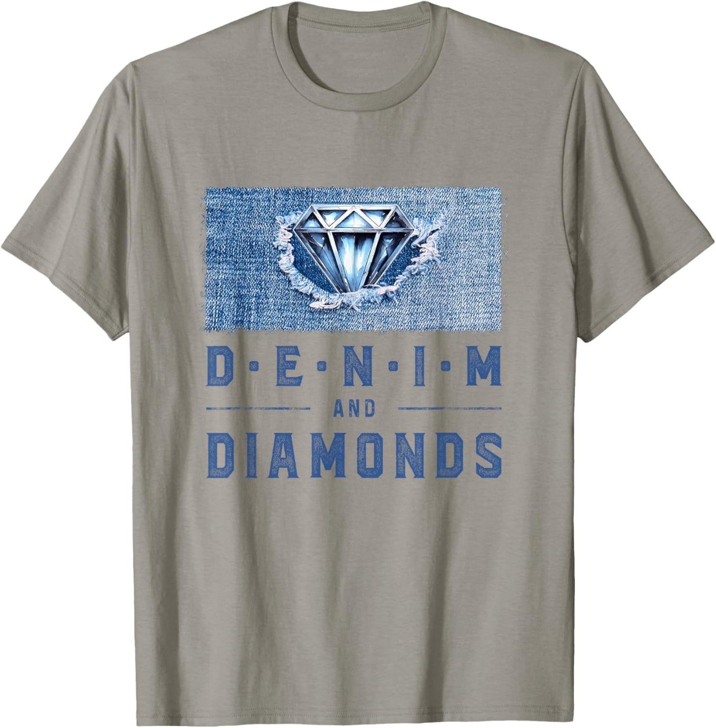 Denim and Diamonds Western Girls Night Party Vibes T-Shirt - T-Shirt | Sand