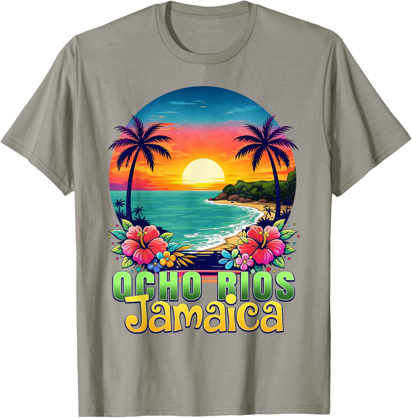 Ocho Rios Jamaica Beach Tropical Sunset Summer Vacation T-Shirt - T-Shirt | Sand