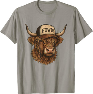 Highland Cow Cattle Farmer Funny Highland Cow Graphic T-Shirt - T-Shirt | Sand