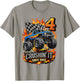 Birthday Monster Truck 4 Year Old Boys 4th Party Born 2022 T-Shirt - T-Shirt | Sand
