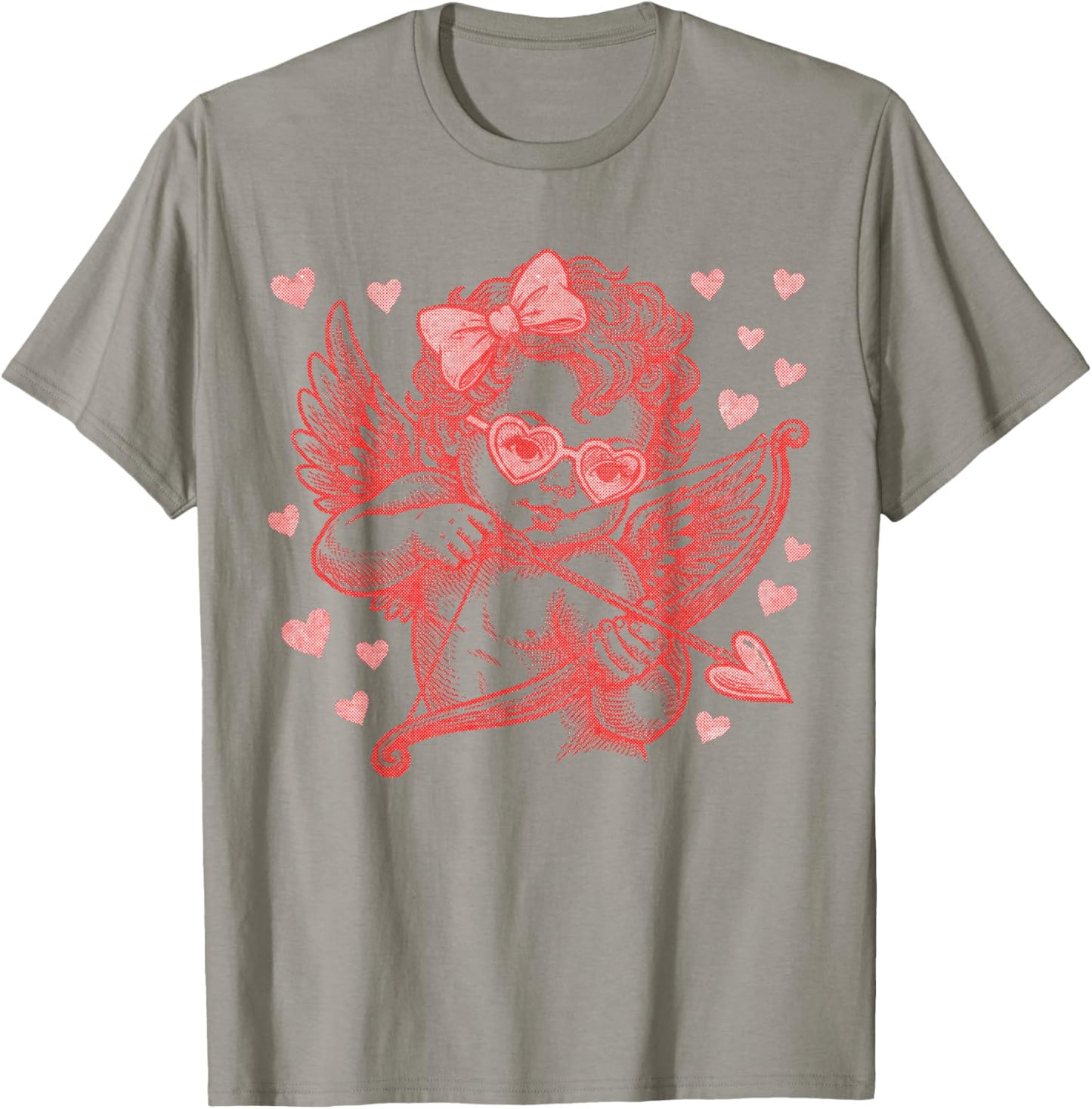 Cute Vintage Cupid Blowing Bubble Retro Cupid Valentine Day T-Shirt - T-Shirt | Sand